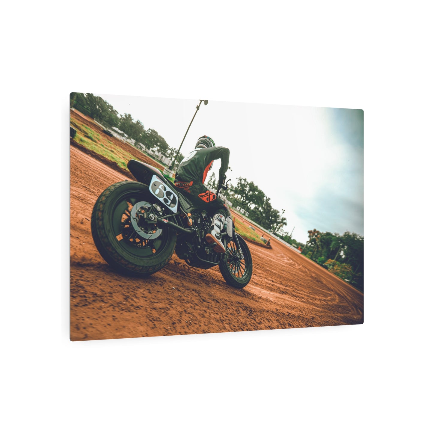 Slidin' Sideways Metal Print - American Flat Track Motorcycle Art