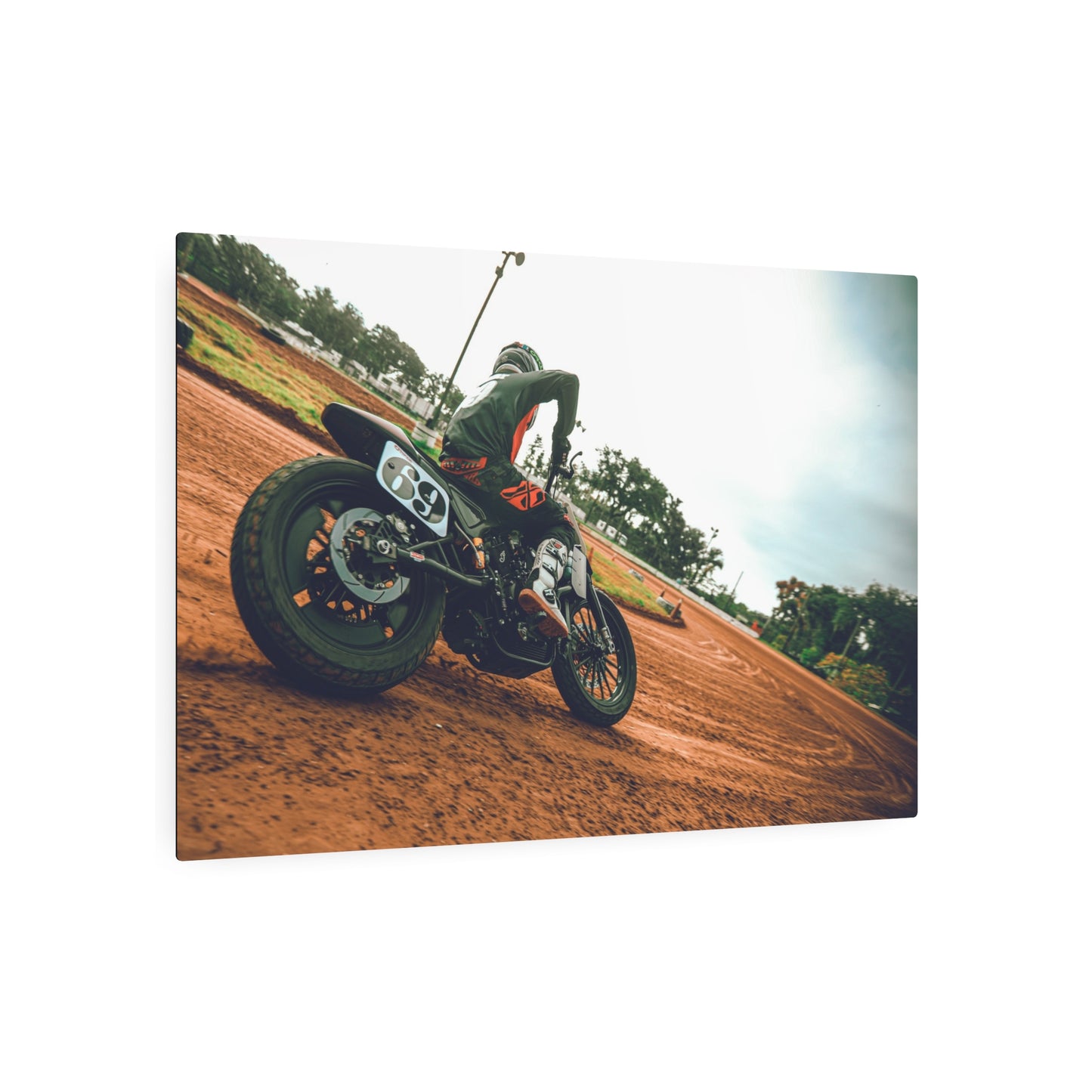 Slidin' Sideways Metal Print - American Flat Track Motorcycle Art