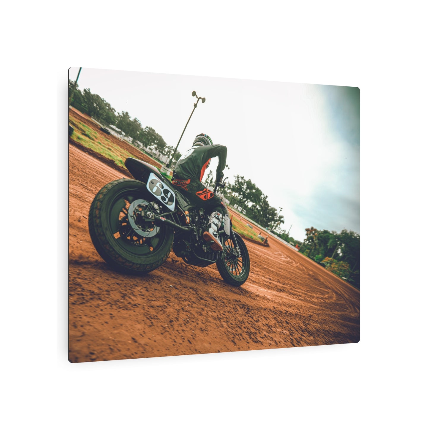 Slidin' Sideways Metal Print - American Flat Track Motorcycle Art