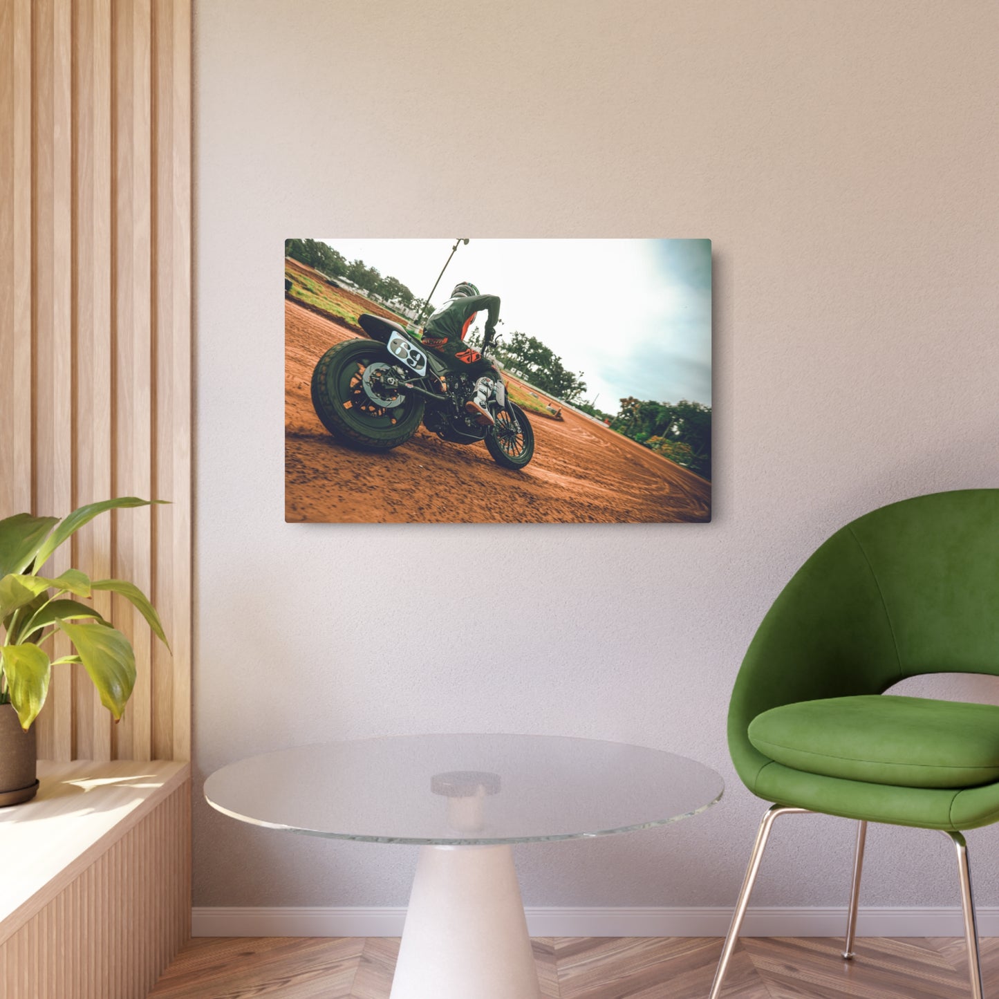 Slidin' Sideways Metal Print - American Flat Track Motorcycle Art