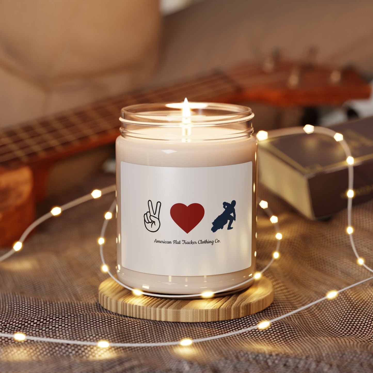 Peace Love & Flat Track Scented Soy Candle (Various Scents)