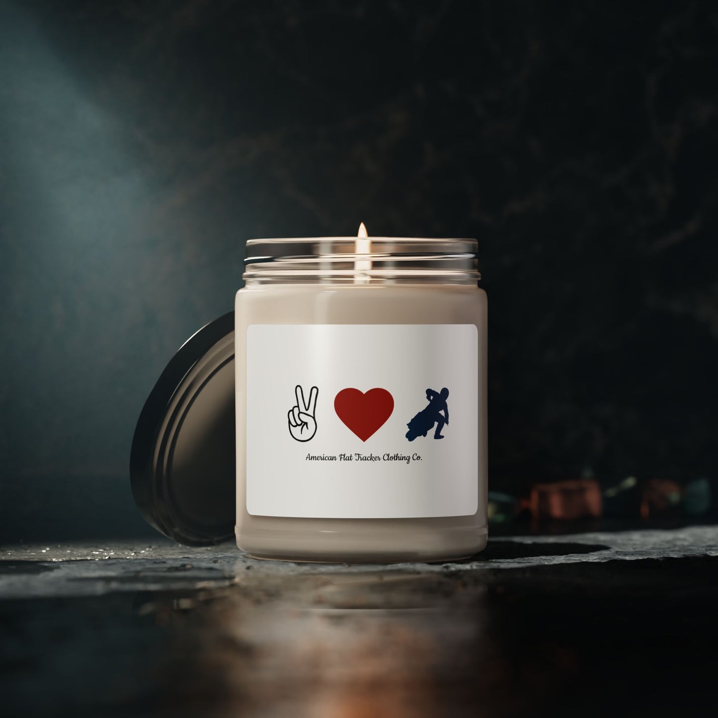 Peace Love & Flat Track Scented Soy Candle (Various Scents)