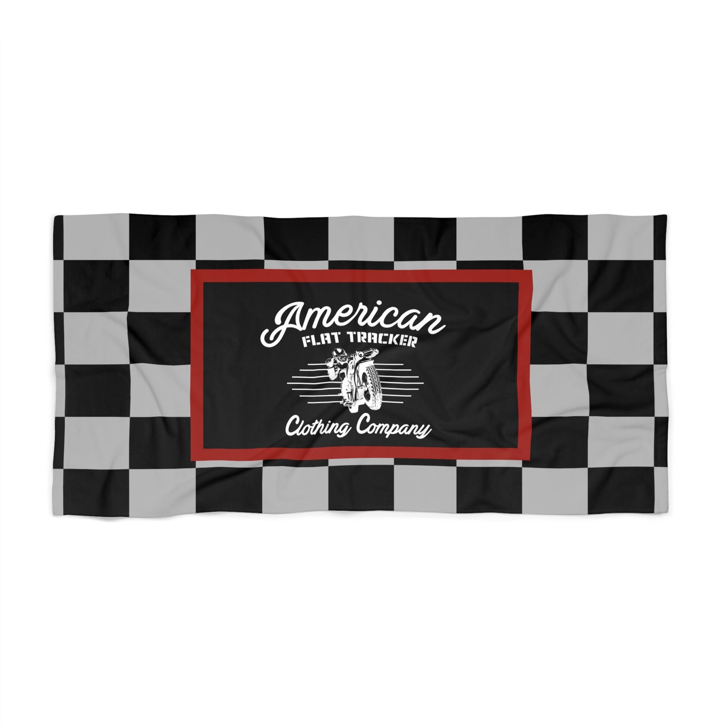 Vintage Racer Checkered Beach Towel