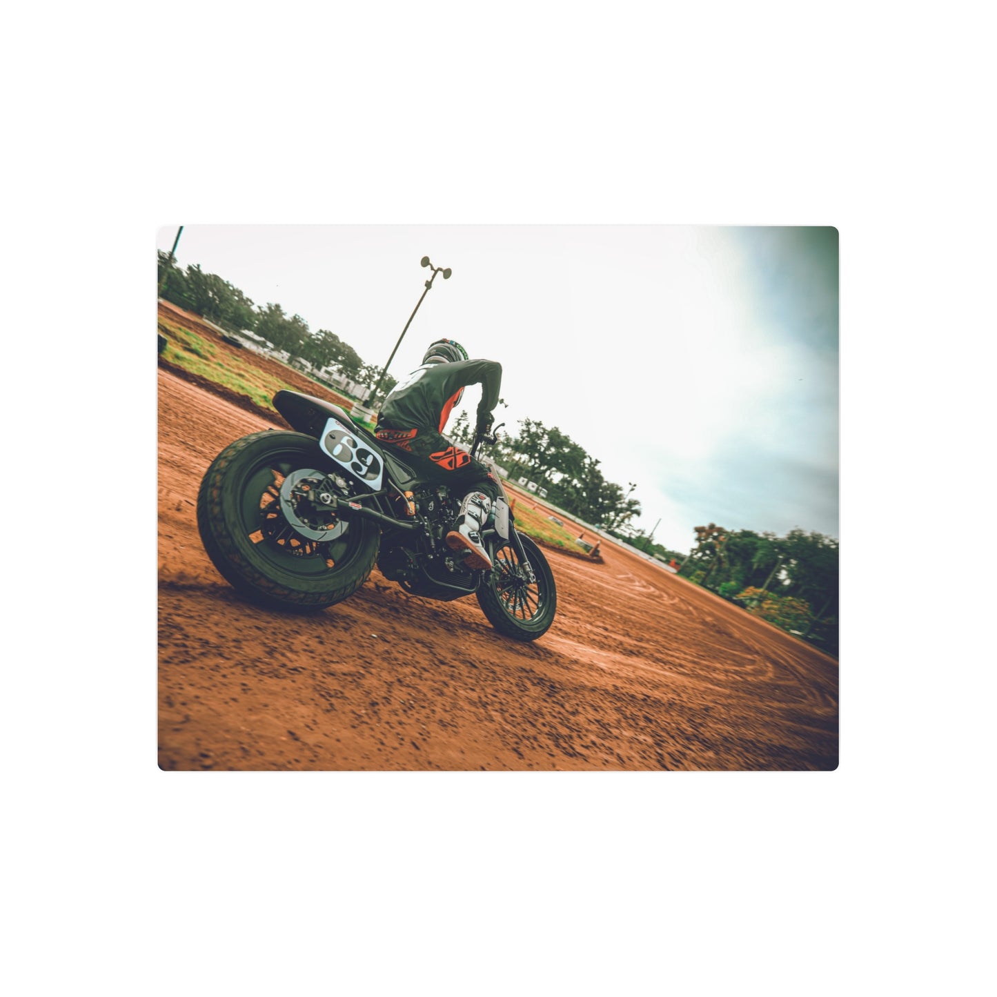 Slidin' Sideways Metal Print - American Flat Track Motorcycle Art