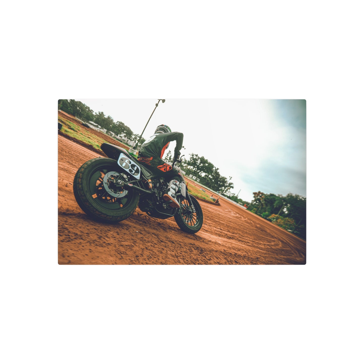 Slidin' Sideways Metal Print - American Flat Track Motorcycle Art