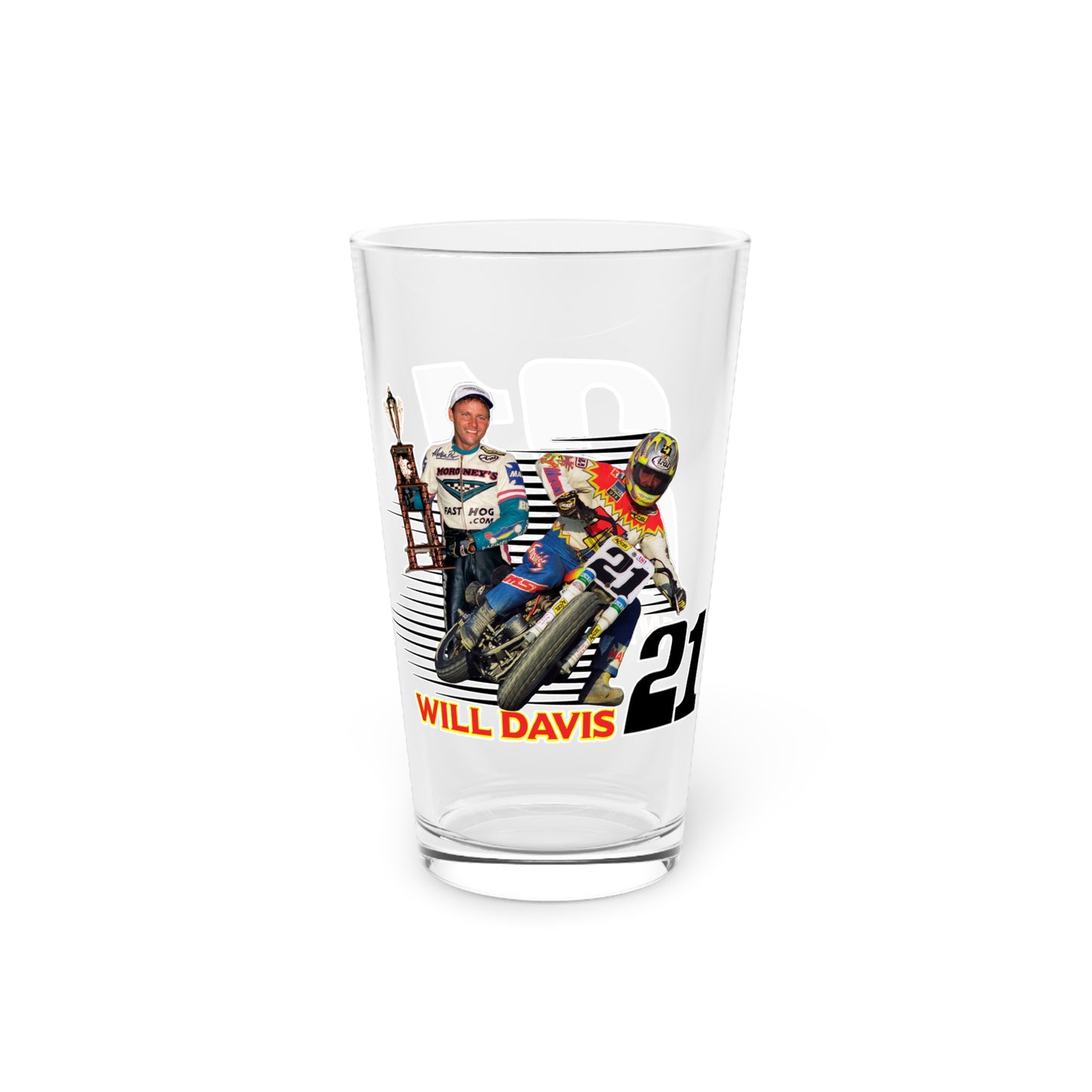 Will Davis Flat Track Legend Pint Glass