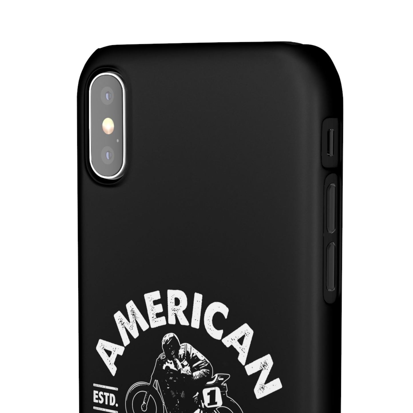 American Flat Tracker Crest Logo Black Snap Case (iPhone)