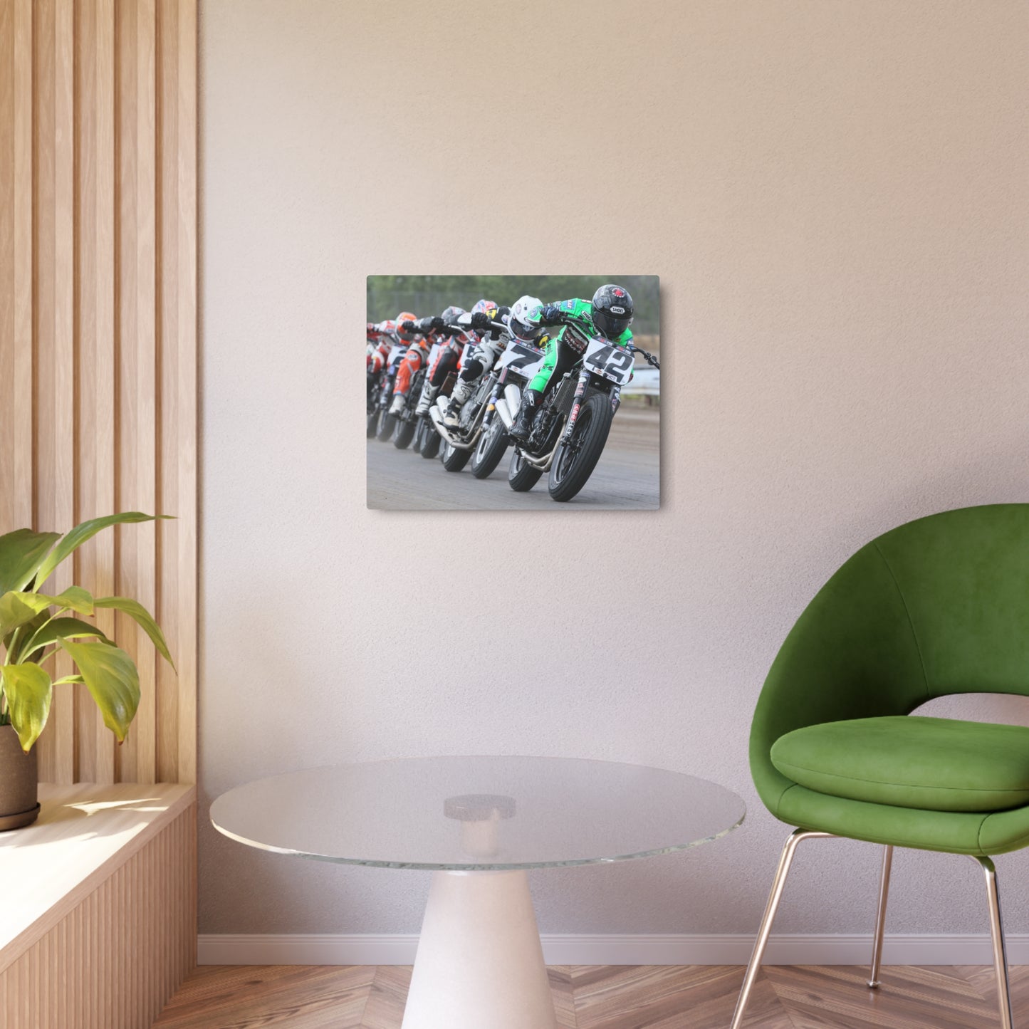 Rolling Thunder Metal Print - American Flat Track Motorcycle Art