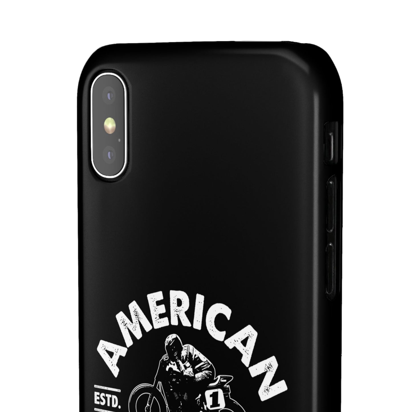 American Flat Tracker Crest Logo Black Snap Case (iPhone)