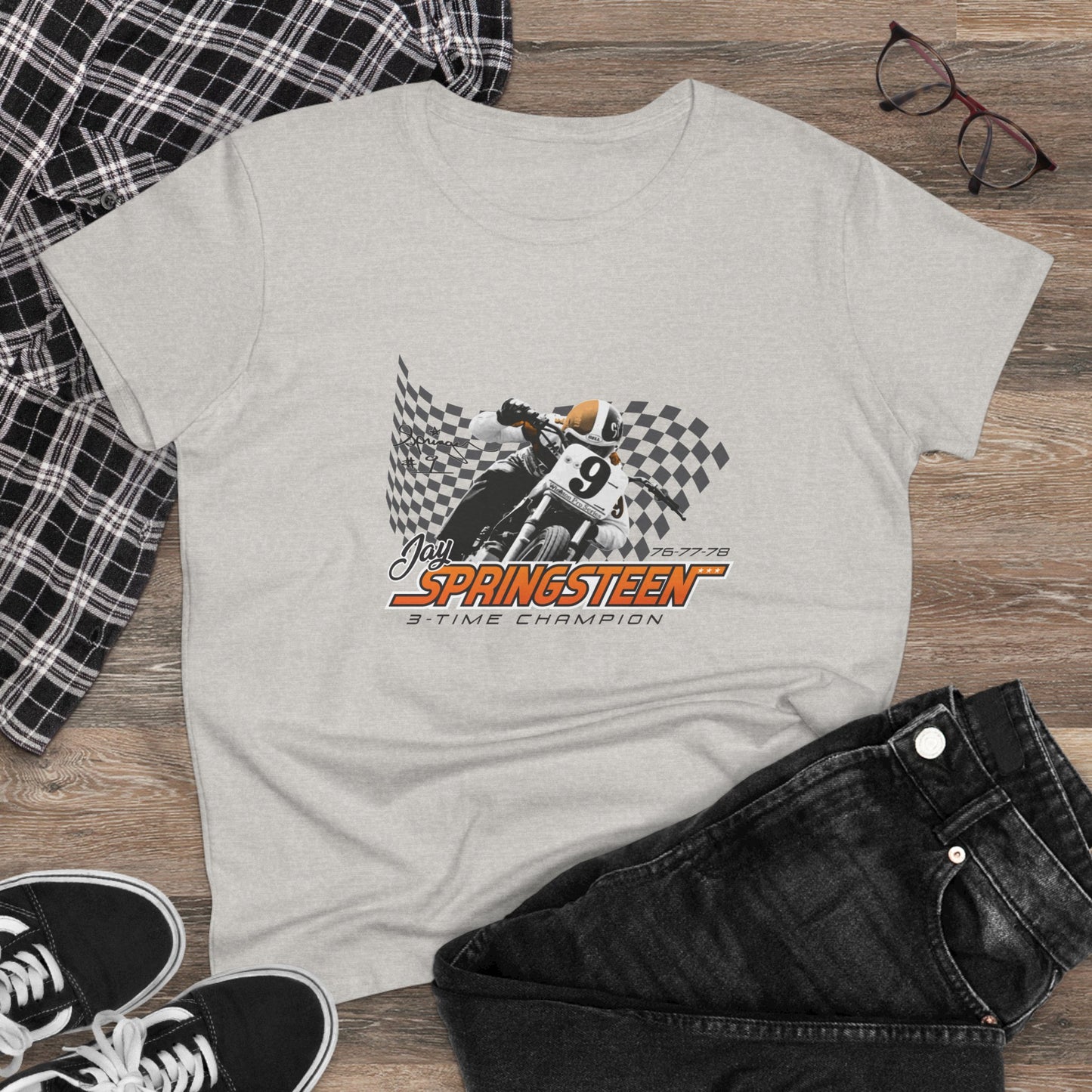 Women’s Jay Springsteen 3-Time Champion Short Sleeve T-Shirt (Various Colors)