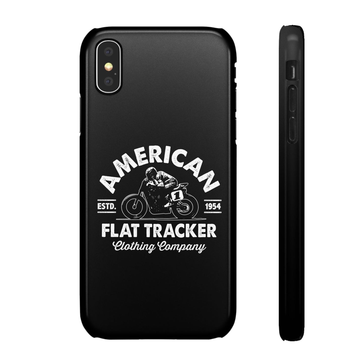 American Flat Tracker Crest Logo Black Snap Case (iPhone)