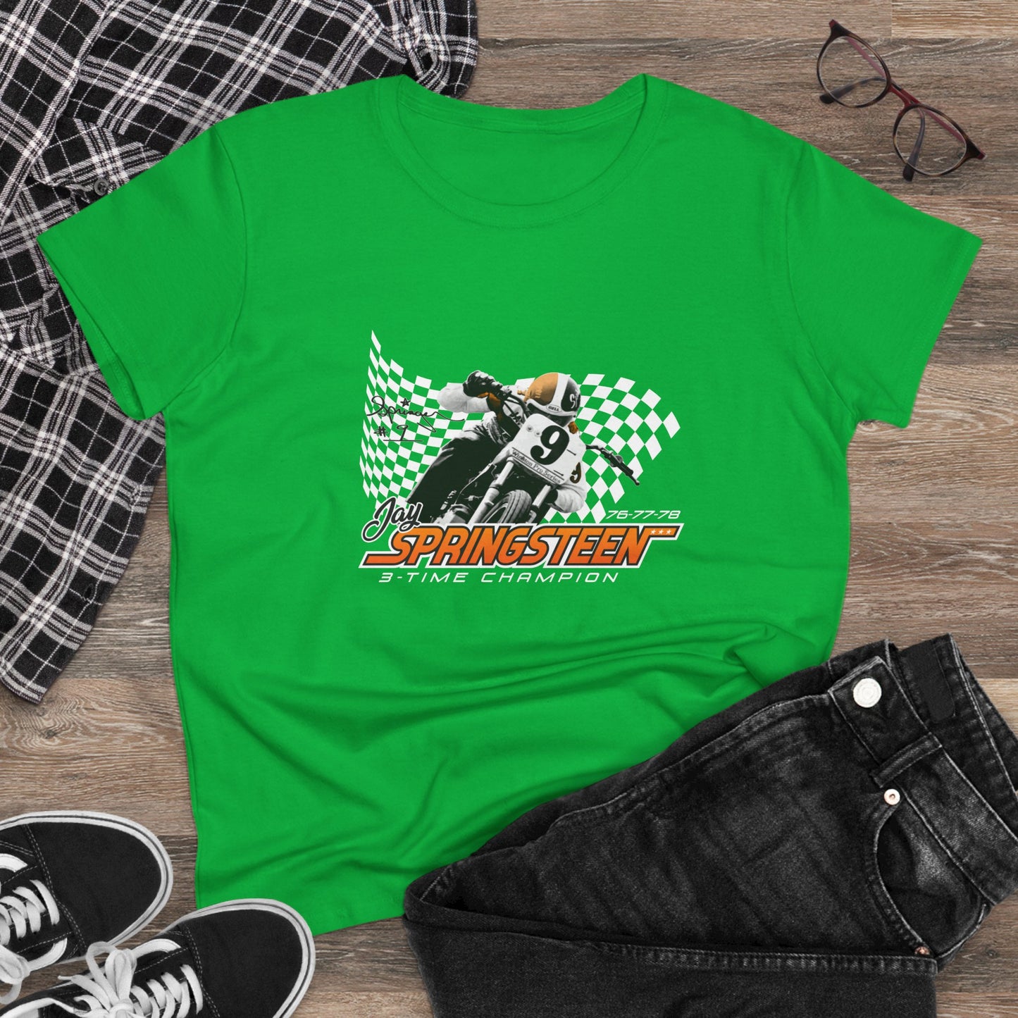 Women’s Jay Springsteen 3-Time Champion Short Sleeve T-Shirt (Various Colors)