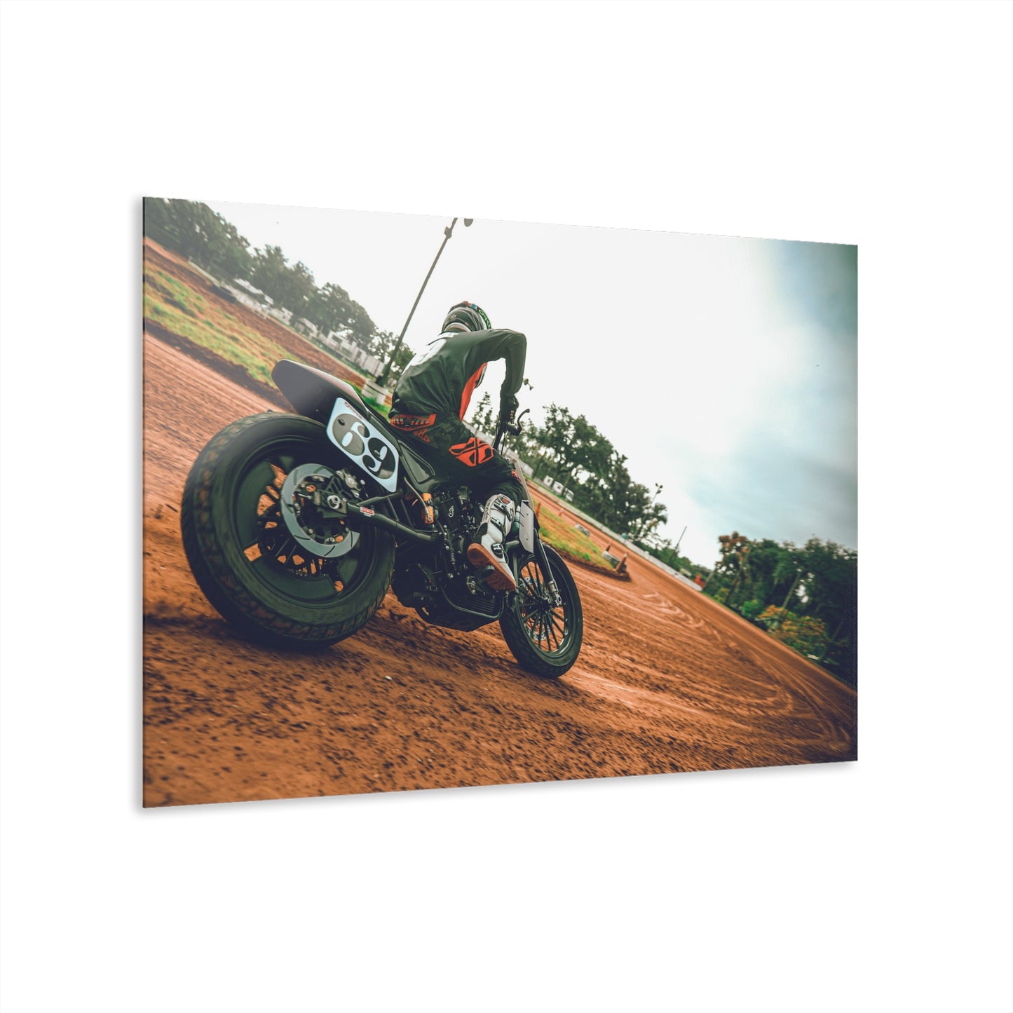 Slidin' Sideways Acrylic Print - American Flat Track Motorcycle Artwork