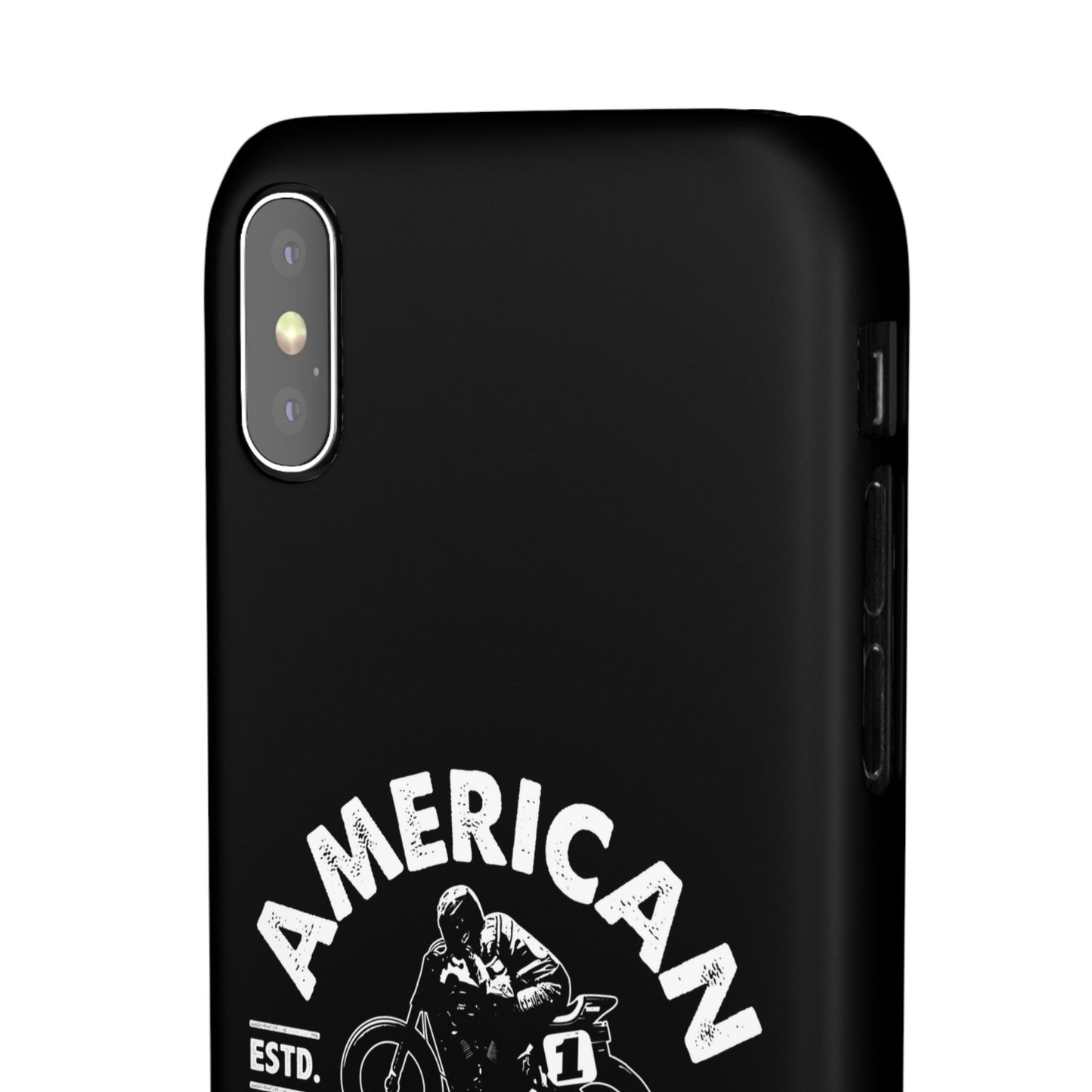 American Flat Tracker Crest Logo Black Snap Case (iPhone)