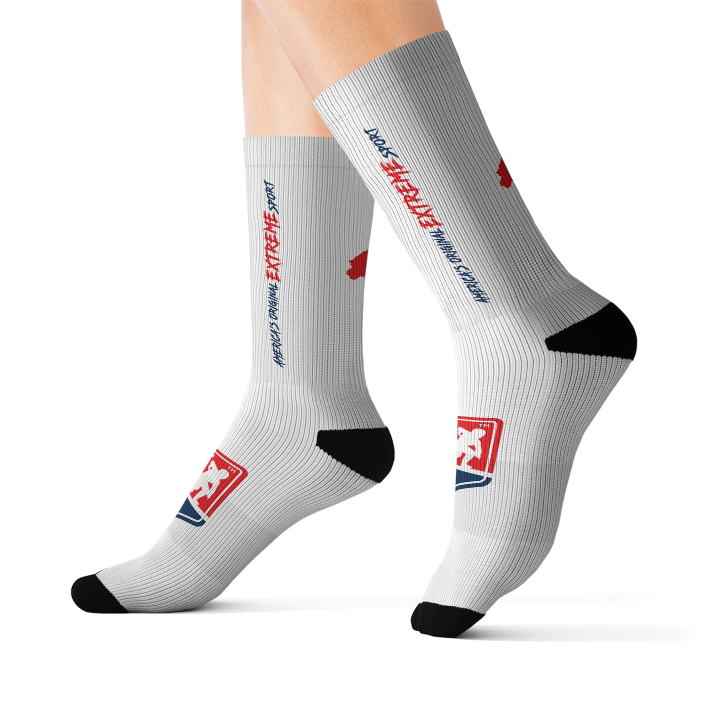 American Flat Track Crew Socks (White)