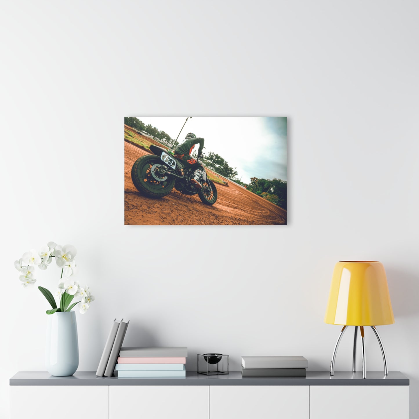 Slidin' Sideways Acrylic Print - American Flat Track Motorcycle Artwork