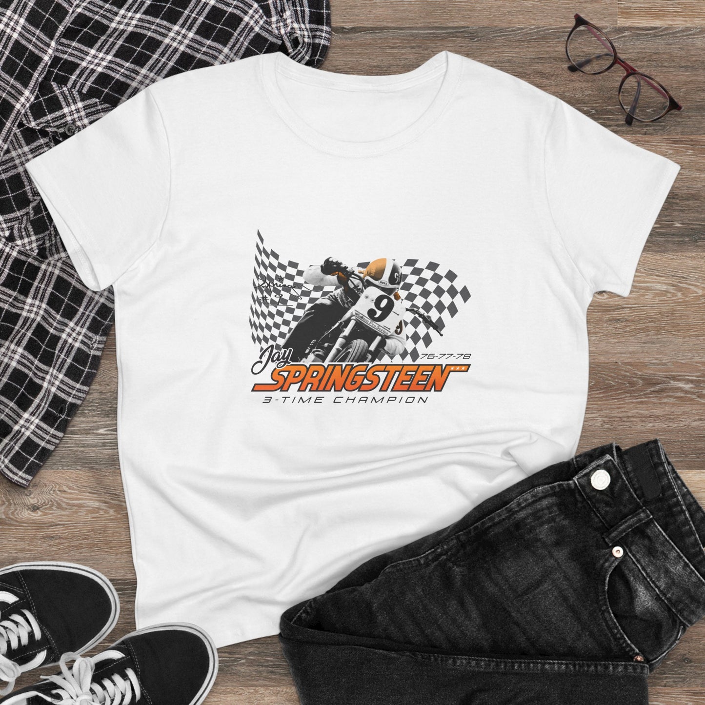 Women’s Jay Springsteen 3-Time Champion Short Sleeve T-Shirt (Various Colors)
