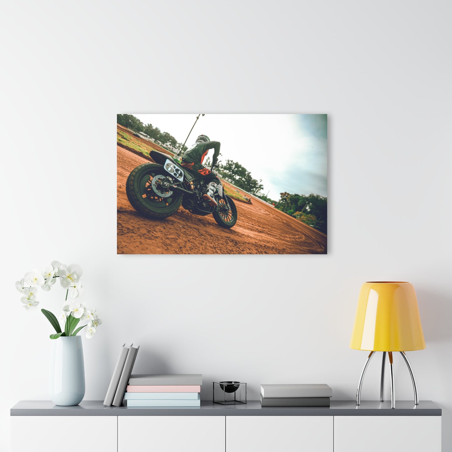 Slidin' Sideways Acrylic Print - American Flat Track Motorcycle Artwork