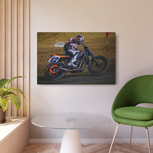 Red Hot Metal Print - American Flat Track Motorcycle Art