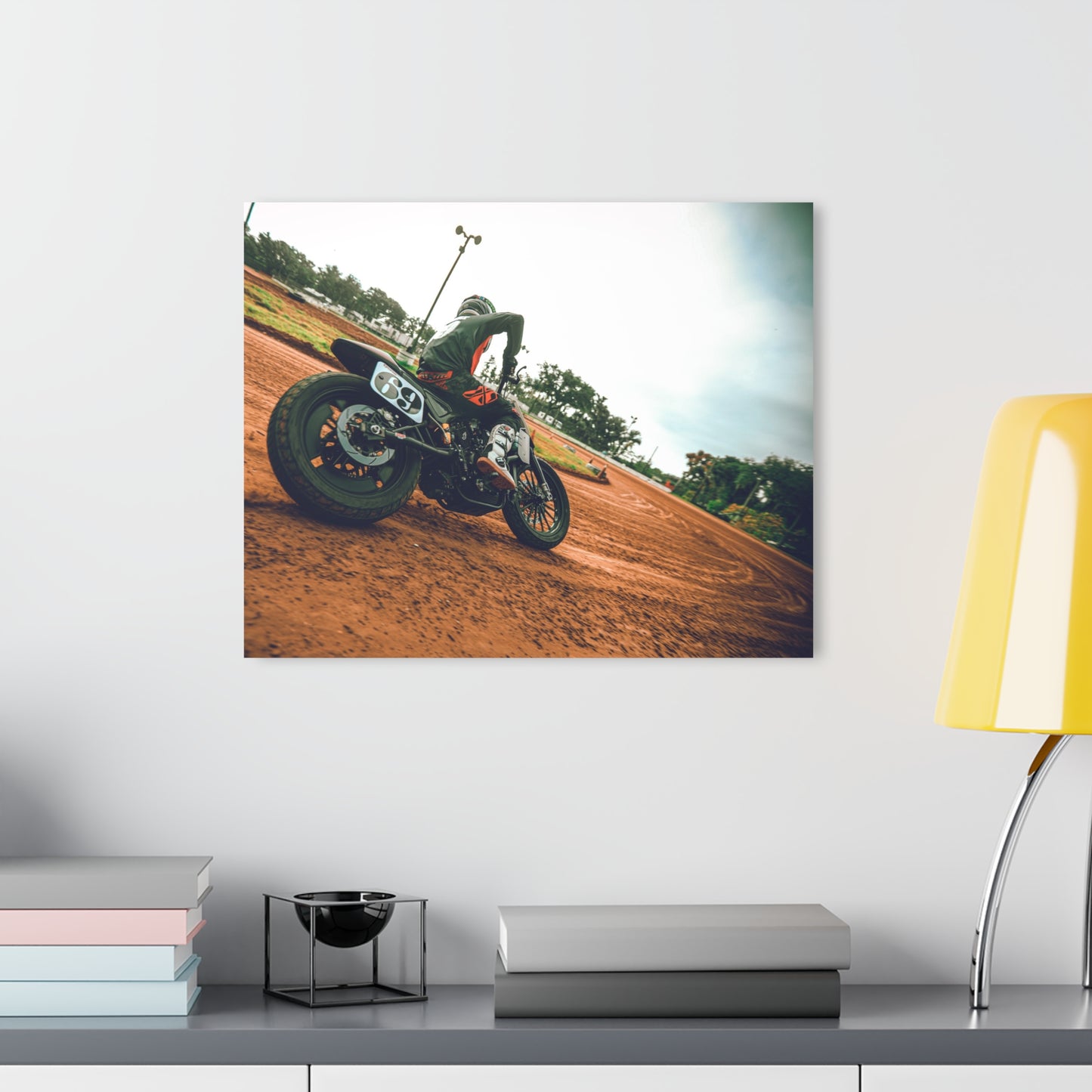 Slidin' Sideways Acrylic Print - American Flat Track Motorcycle Artwork