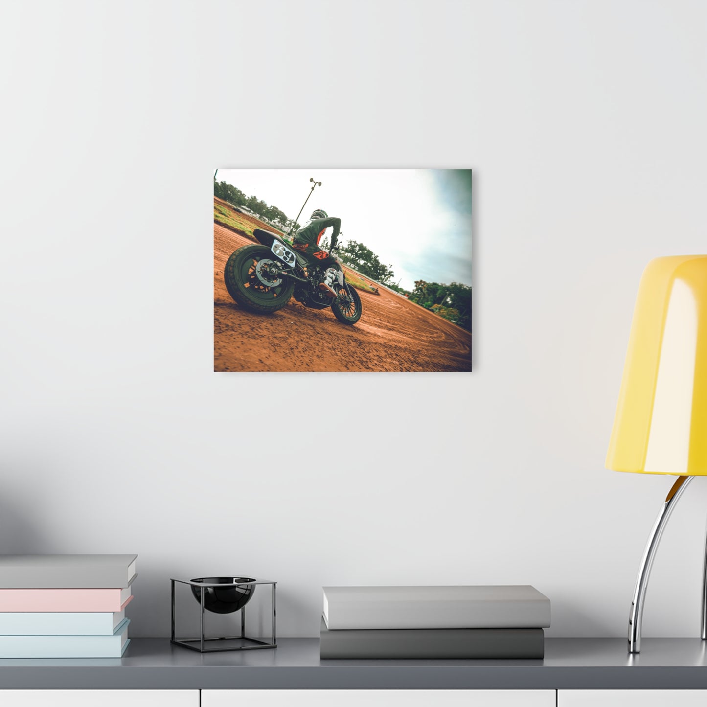 Slidin' Sideways Acrylic Print - American Flat Track Motorcycle Artwork