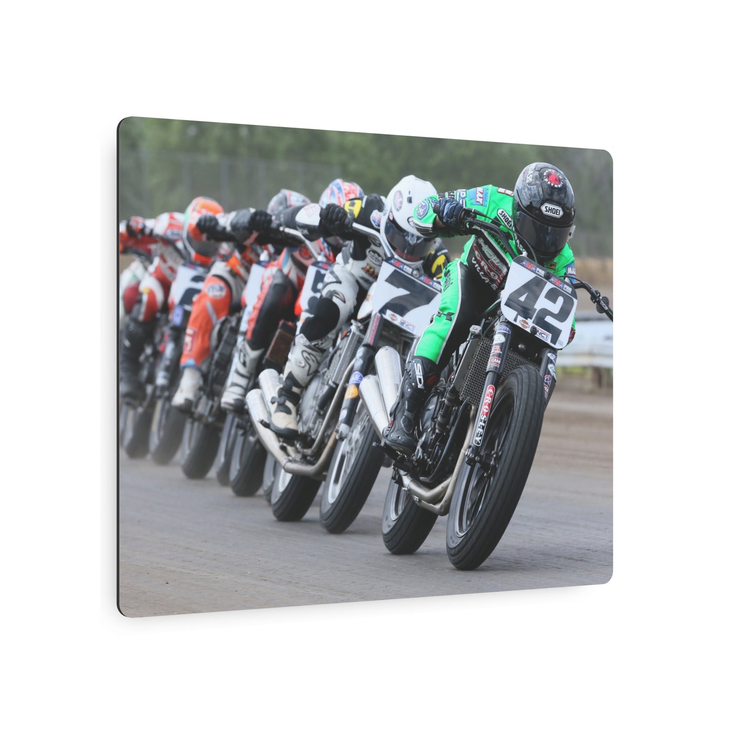 Rolling Thunder Metal Print - American Flat Track Motorcycle Art