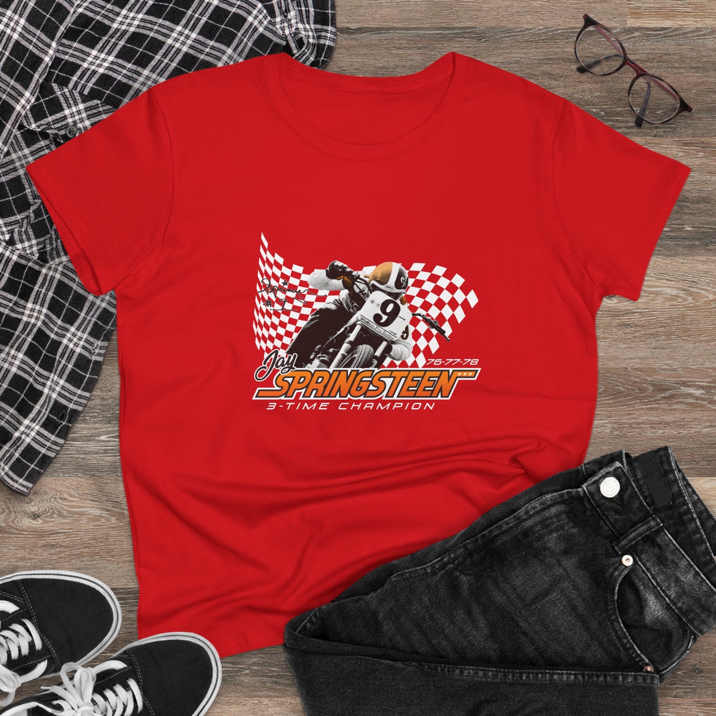 Women’s Jay Springsteen 3-Time Champion Short Sleeve T-Shirt (Various Colors)