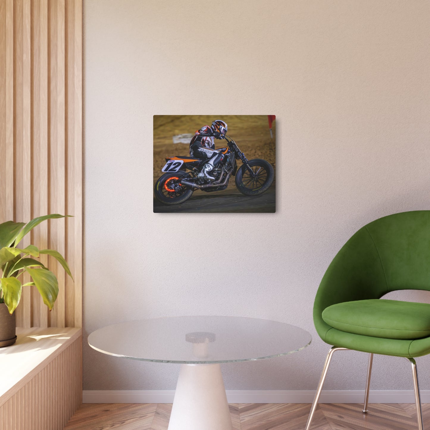 Red Hot Metal Print - American Flat Track Motorcycle Art