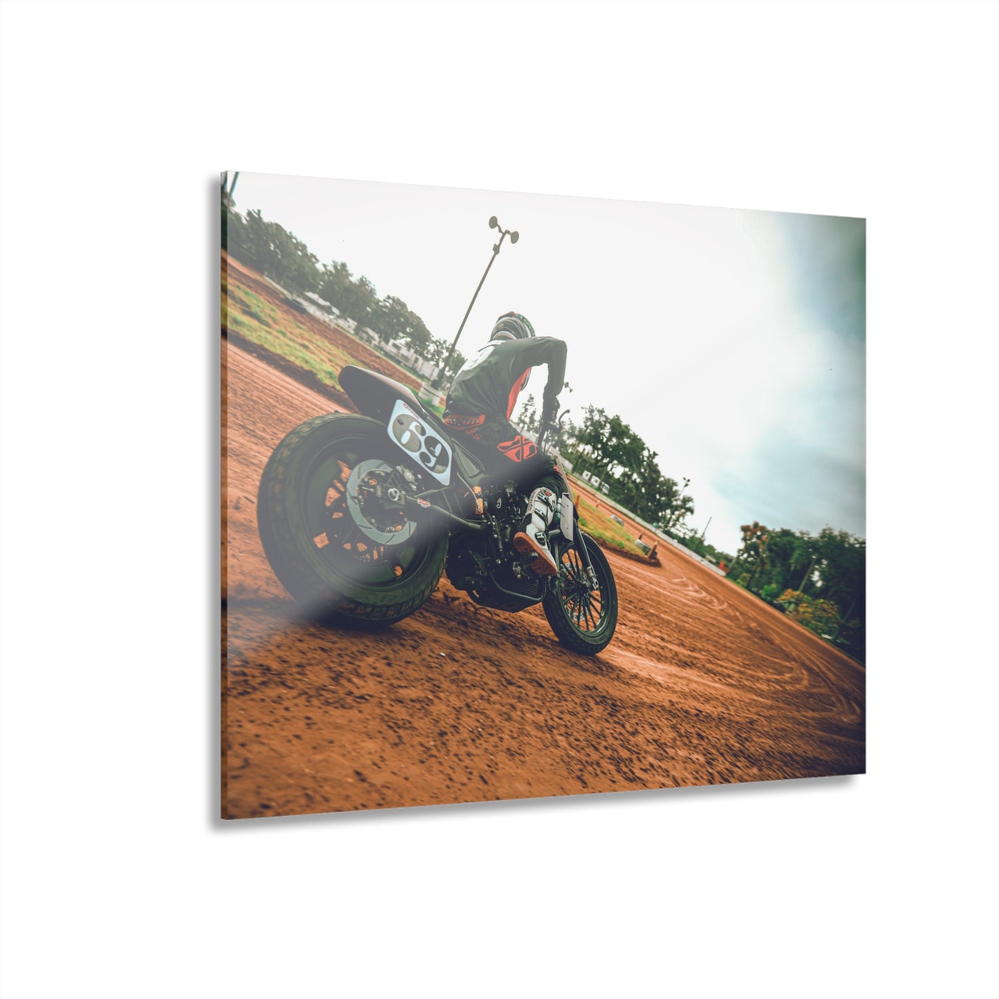 Slidin' Sideways Acrylic Print - American Flat Track Motorcycle Artwork