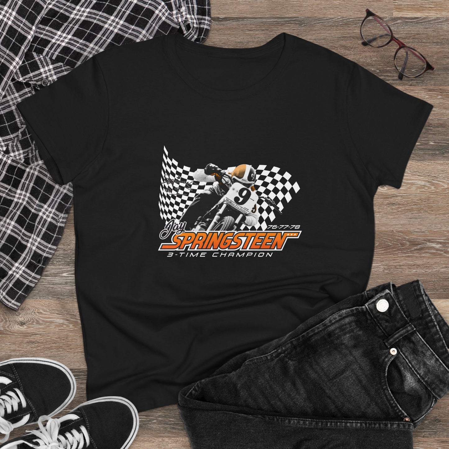 Women’s Jay Springsteen 3-Time Champion Short Sleeve T-Shirt (Various Colors)