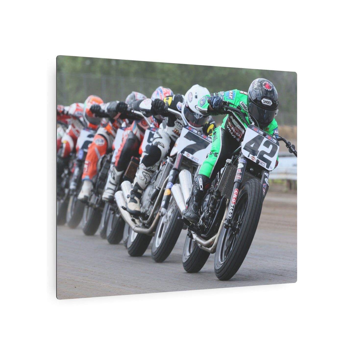 Rolling Thunder Metal Print - American Flat Track Motorcycle Art