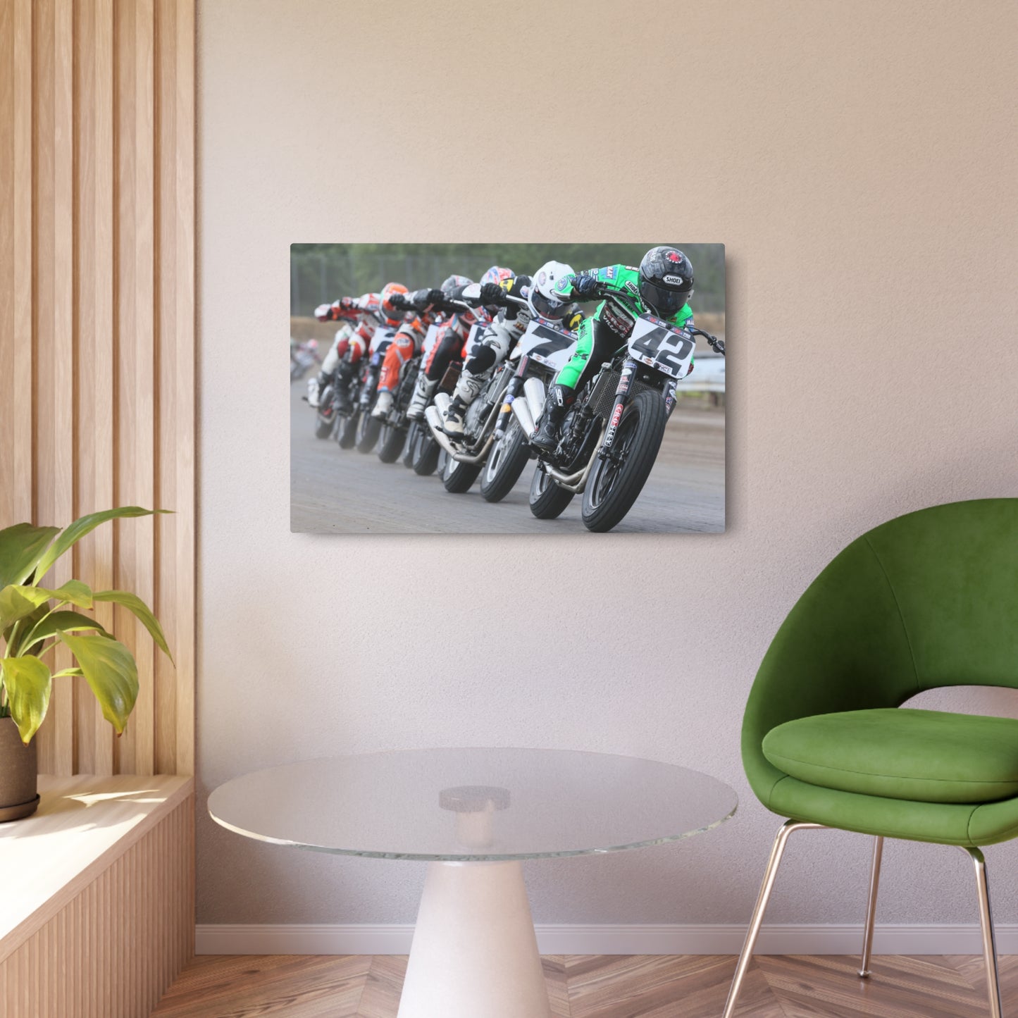 Rolling Thunder Metal Print - American Flat Track Motorcycle Art