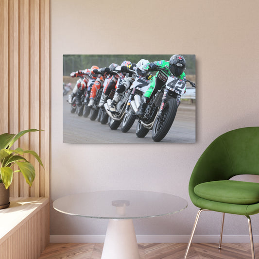 Rolling Thunder Metal Print - American Flat Track Motorcycle Art