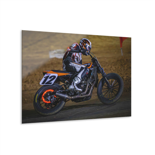 Red Hot Acrylic Print - American Flat Track Motorcycle Artwork