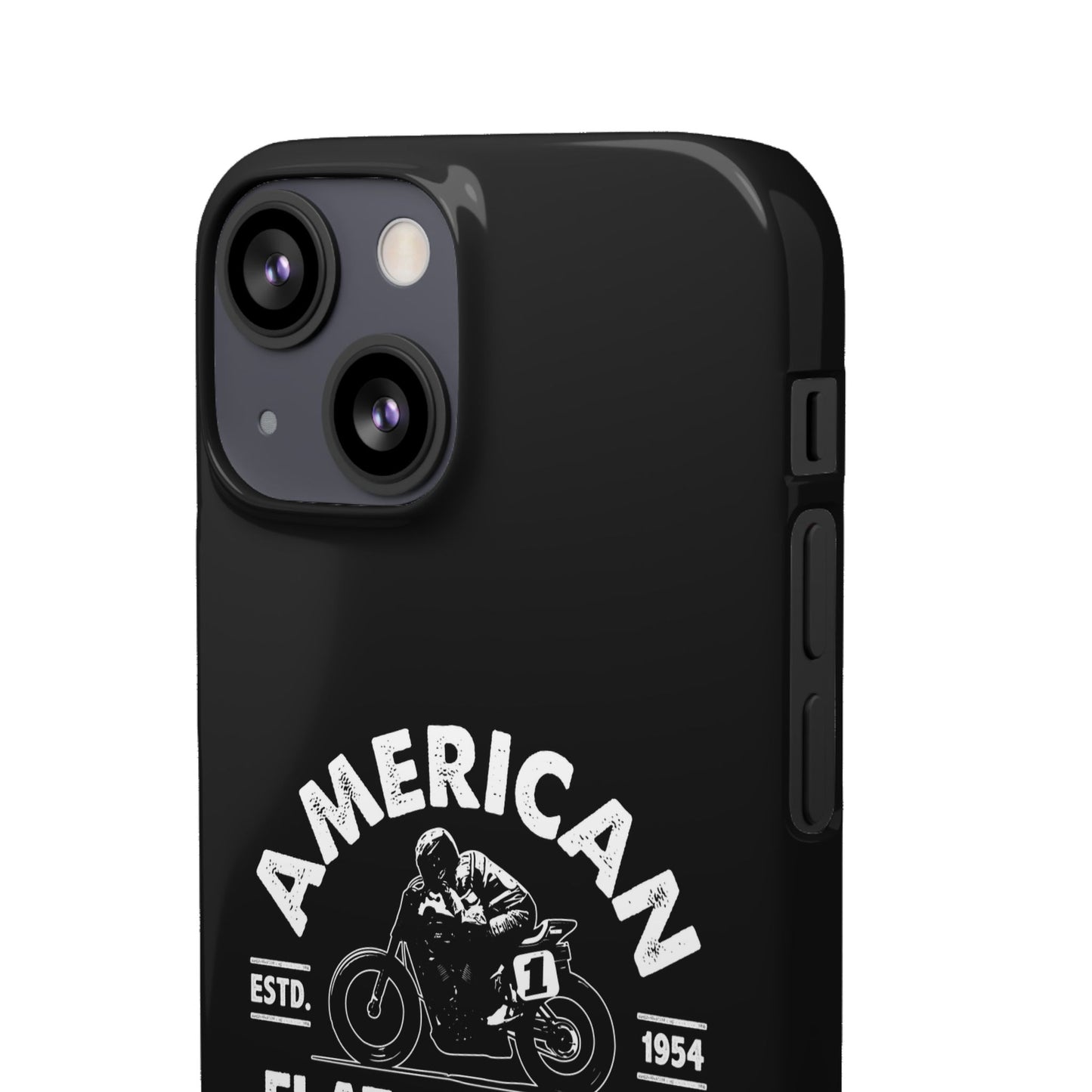 American Flat Tracker Crest Logo Black Snap Case (iPhone)