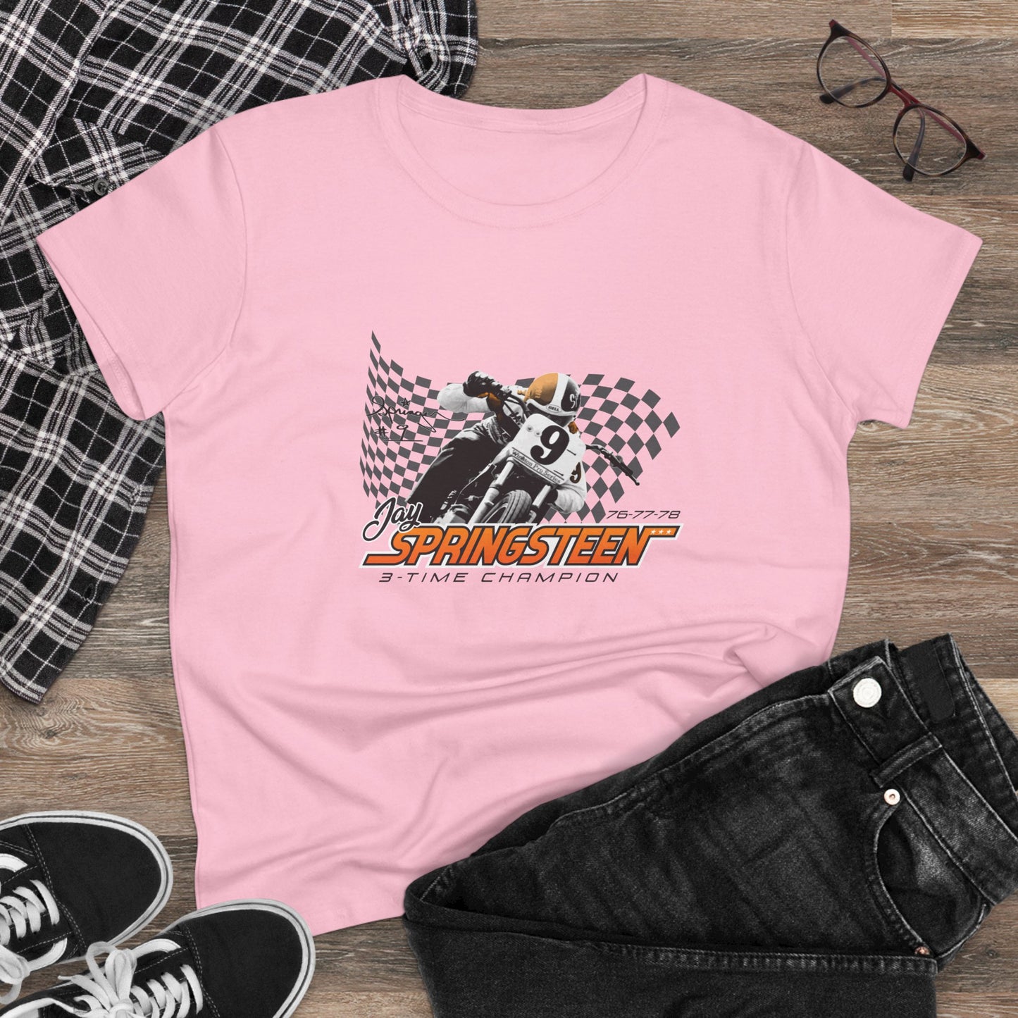 Women’s Jay Springsteen 3-Time Champion Short Sleeve T-Shirt (Various Colors)