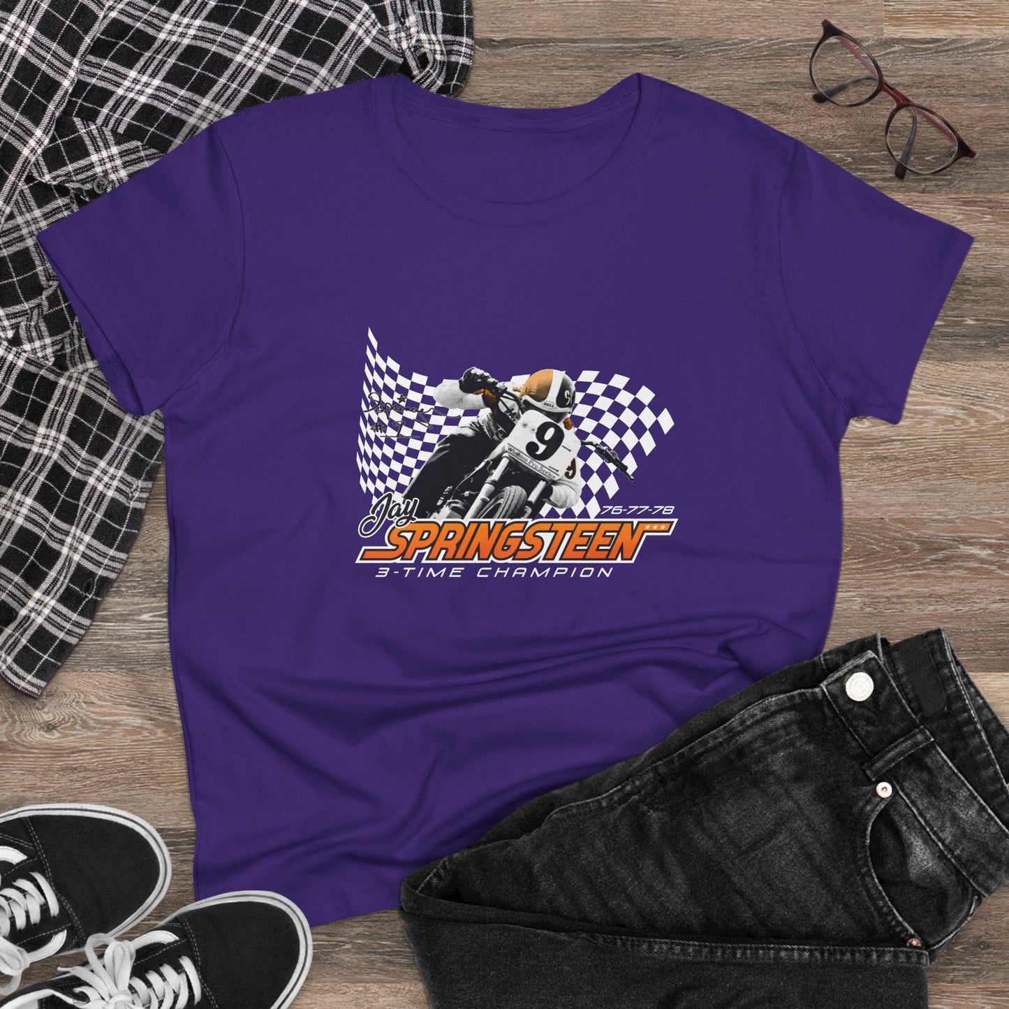 Women’s Jay Springsteen 3-Time Champion Short Sleeve T-Shirt (Various Colors)
