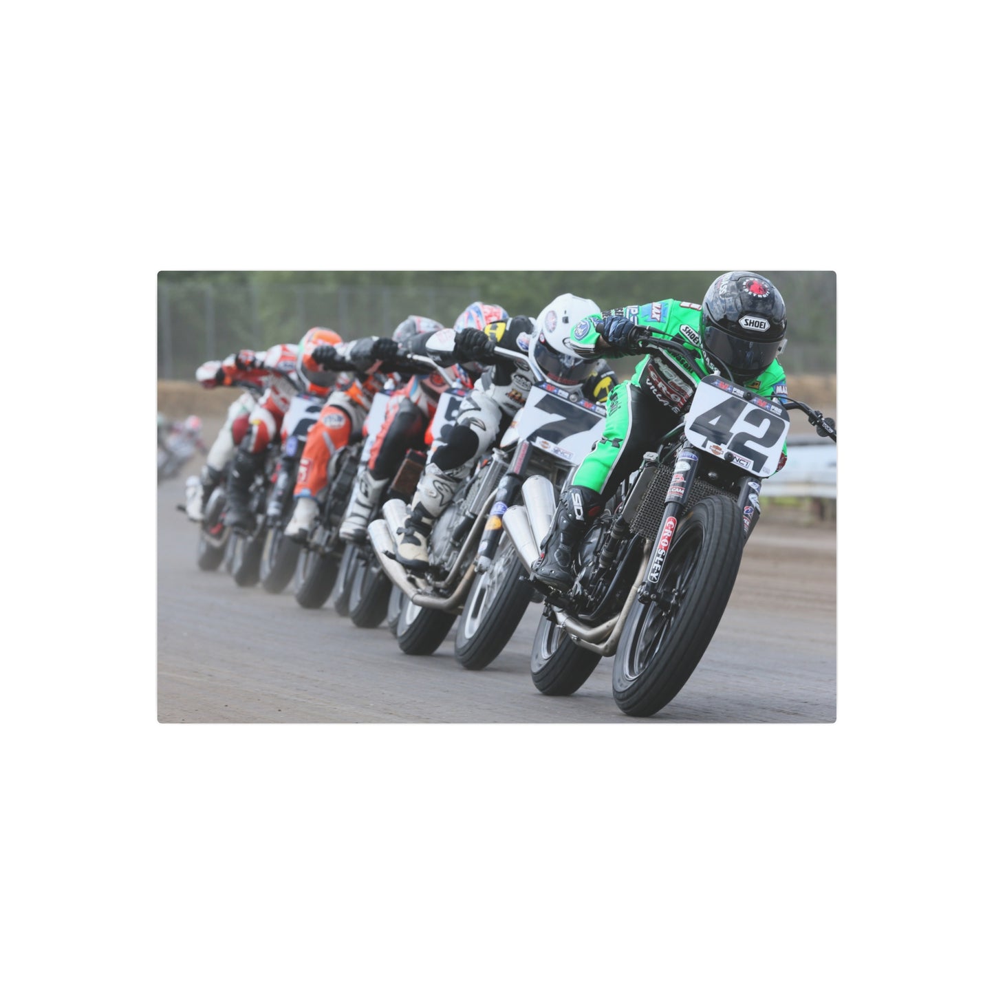 Rolling Thunder Metal Print - American Flat Track Motorcycle Art