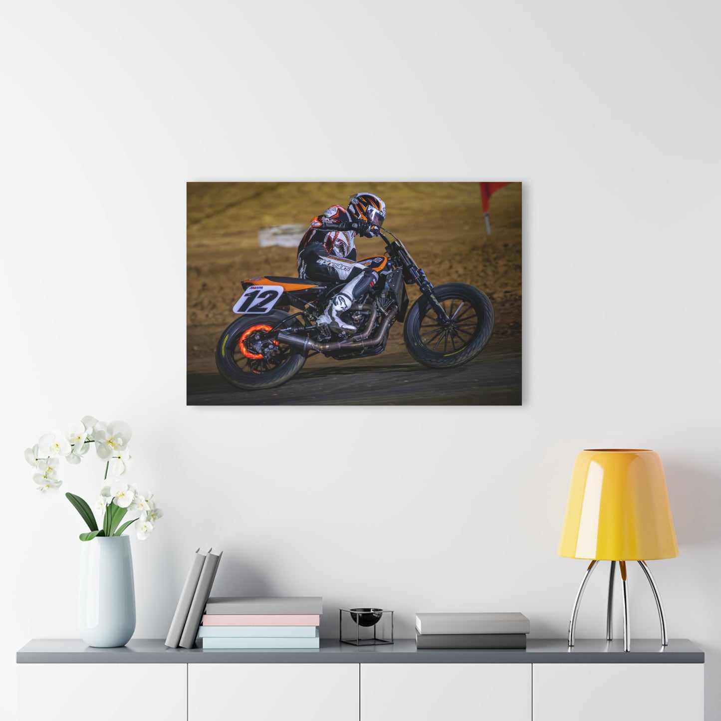 Red Hot Acrylic Print - American Flat Track Motorcycle Artwork